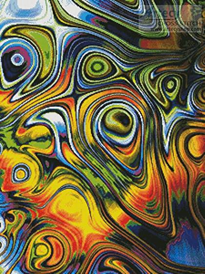 cross stitch pattern Abstract Bubbles