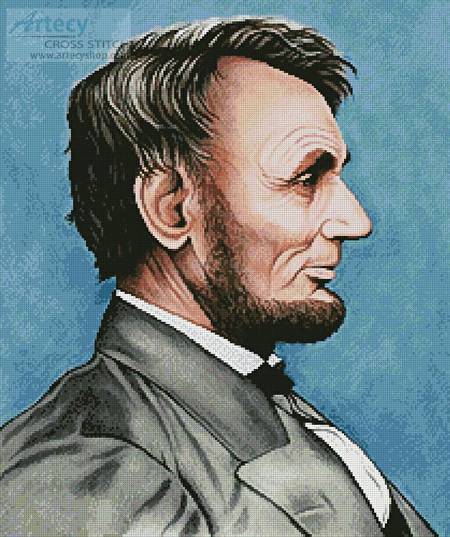 cross stitch pattern Abraham Lincoln