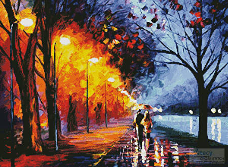 cross stitch pattern Alley by the Lake