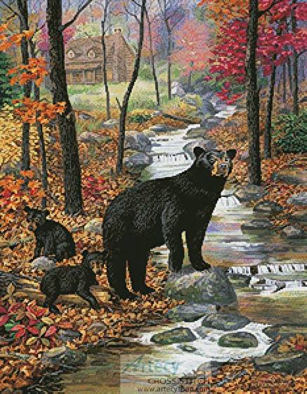 cross stitch pattern Bearly Moving