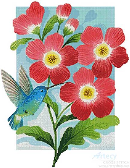 cross stitch pattern Beija Flor Red