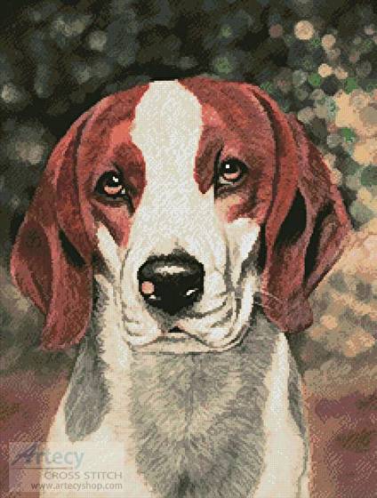 cross stitch pattern Beagle Dog Portrait