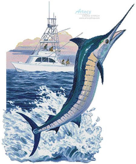 cross stitch pattern Blue Buddy