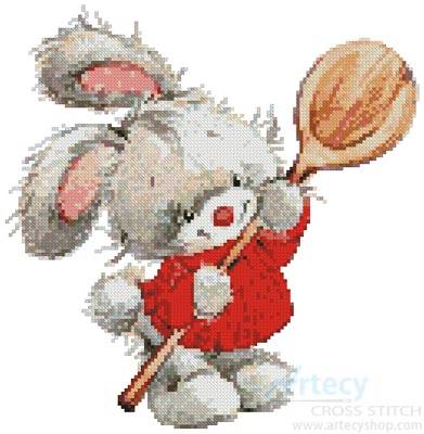 cross stitch pattern Bunny with Spoon