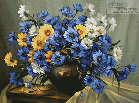 cross stitch pattern Bouquet of Blue