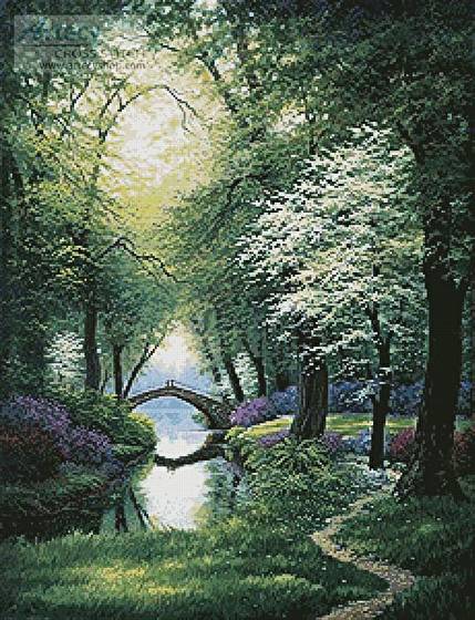 cross stitch pattern Beside still Waters (Spring)