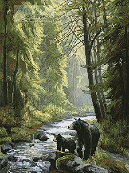 cross stitch pattern By the Stream