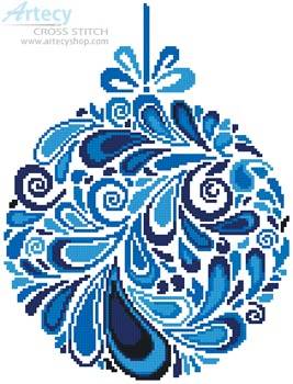 cross stitch pattern Colourful Christmas Bauble 4