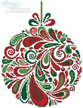 cross stitch pattern Colourful Christmas Bauble 5