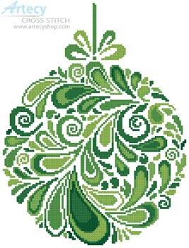 cross stitch pattern Colourful Christmas Bauble 6