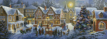 cross stitch pattern Christmas Village