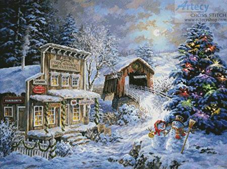 cross stitch pattern Country Shopping