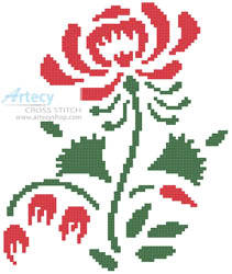 cross stitch pattern Colonial Rose