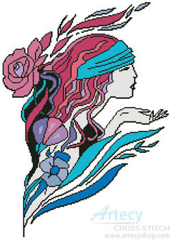 cross stitch pattern Deco Lady