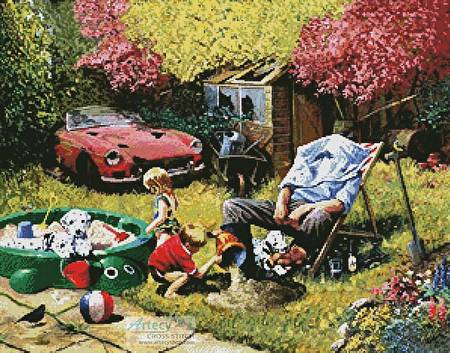 cross stitch pattern A Day with Grandad