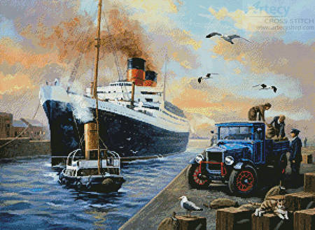 cross stitch pattern Entering Port