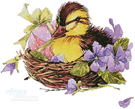cross stitch pattern Easter Duck