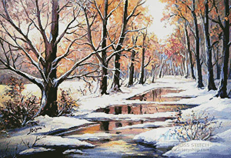 cross stitch pattern Golden Winter Pastel