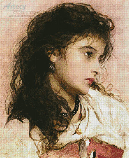 cross stitch pattern A Gypsy Girl