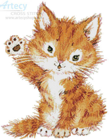 cross stitch pattern Hello Kitten