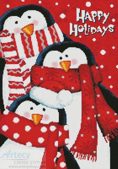 cross stitch pattern Happy Holidays