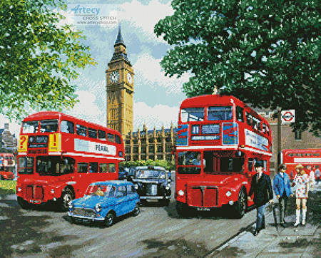 cross stitch pattern Happy Days London