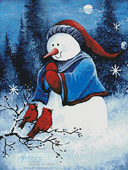 cross stitch pattern Hello Winter Friends