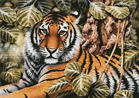 cross stitch pattern Jungle Tiger