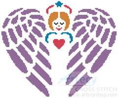 cross stitch pattern Little Guardian Angel