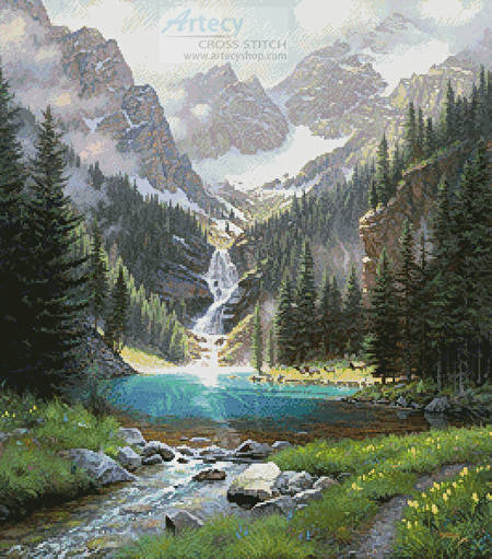 cross stitch pattern Lake Solitude