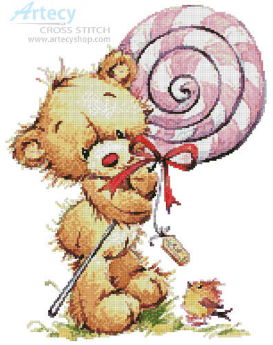 cross stitch pattern Lollypop Bear