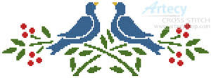 cross stitch pattern Little Lovebirds