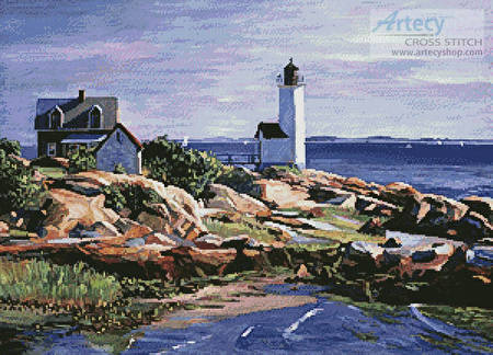 cross stitch pattern Maine Lighthouse