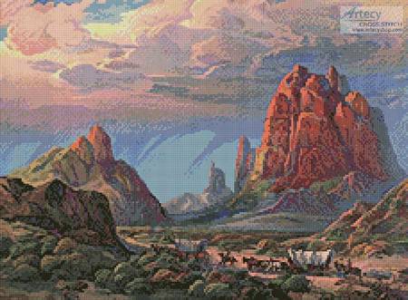 cross stitch pattern Monument Valley