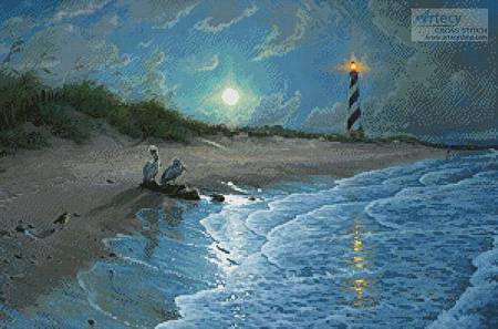 cross stitch pattern Moonlit Cove