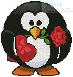 cross stitch pattern Mini Valentine Penguin