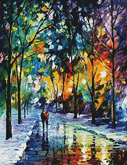 cross stitch pattern Night Colors