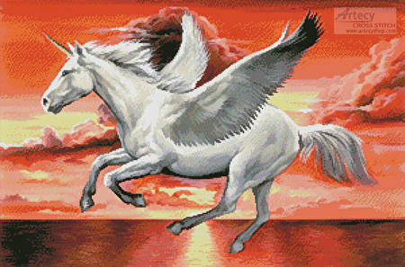 cross stitch pattern Pegasus Sunset