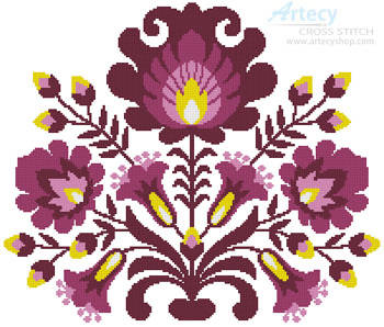 cross stitch pattern Polish Folk Art (Plum)