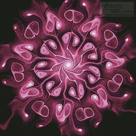 cross stitch pattern Pink Abstract Flower
