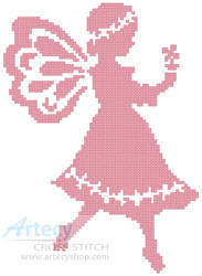 cross stitch pattern Pink Fairy