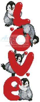 cross stitch pattern Penguin Love