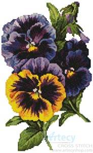 cross stitch pattern Pansies 4