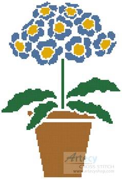 cross stitch pattern Primrose Pot
