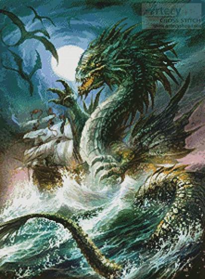 cross stitch pattern The Sea Serpent