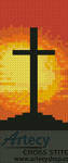 cross stitch pattern Sunset Cross Bookmark