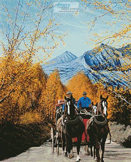 cross stitch pattern Sierra Stagecoach
