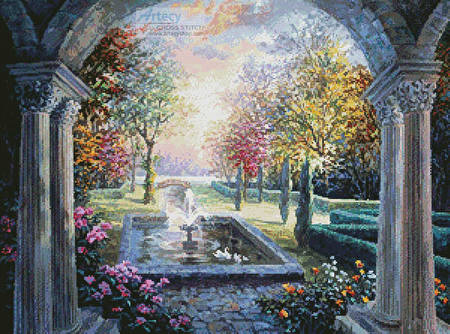 cross stitch pattern Soulful Mediterranean Tranquility