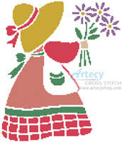 cross stitch pattern Sunbonnet Sue 1