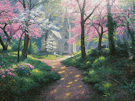 cross stitch pattern Spring Chapel